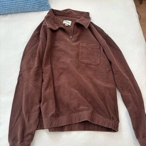 Rhythm Brown Zip-Up Sweater for Men